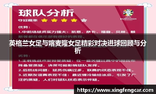 英格兰女足与喀麦隆女足精彩对决进球回顾与分析