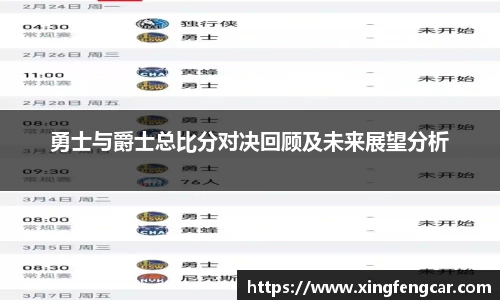勇士与爵士总比分对决回顾及未来展望分析