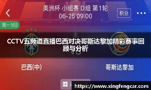 CCTV五频道直播巴西对决哥斯达黎加精彩赛事回顾与分析